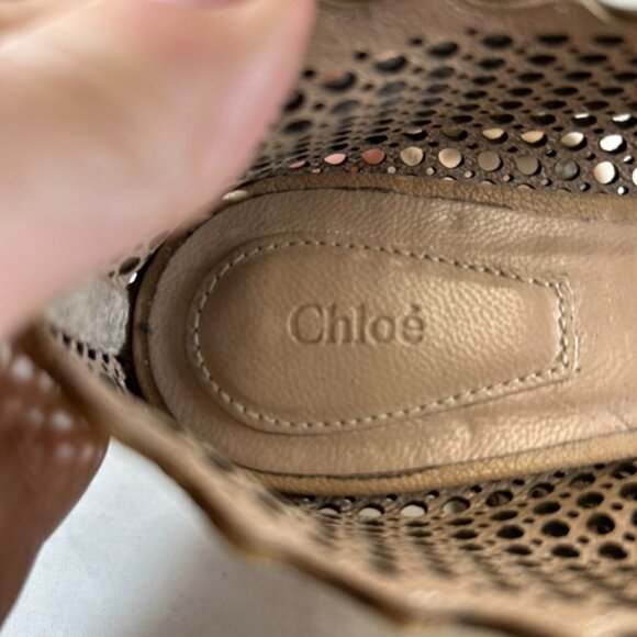 Chloe perforated "Lauren" leather ballet flats size EU 37 - Picture 5 of 9